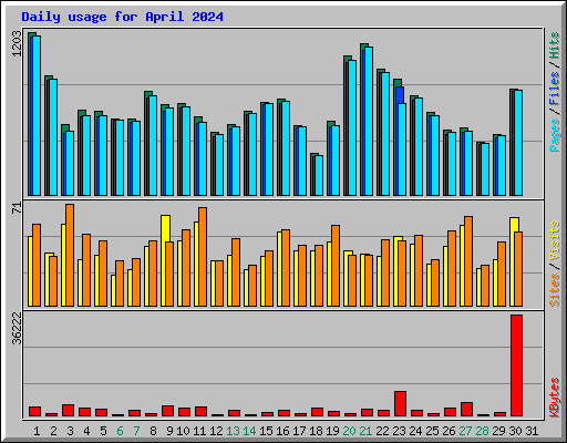 Daily usage for April 2024