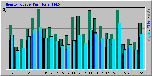 Hourly usage for June 2023