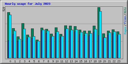 Hourly usage for July 2023