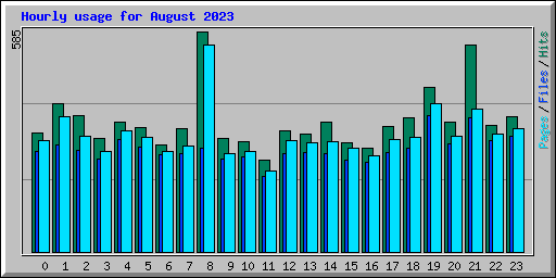 Hourly usage for August 2023