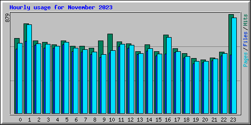 Hourly usage for November 2023