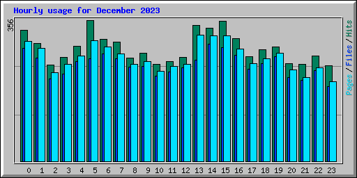 Hourly usage for December 2023