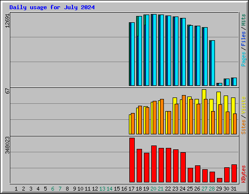 Daily usage for July 2024