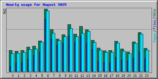Hourly usage for August 2025
